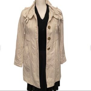 LOFT AnnTaylor Crinkle Jacket Sz XS Cream Buttons